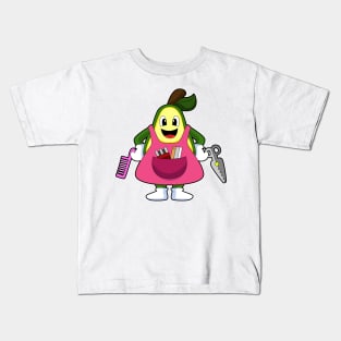 Avocado as Hairdresser with Scissors & Comb Kids T-Shirt